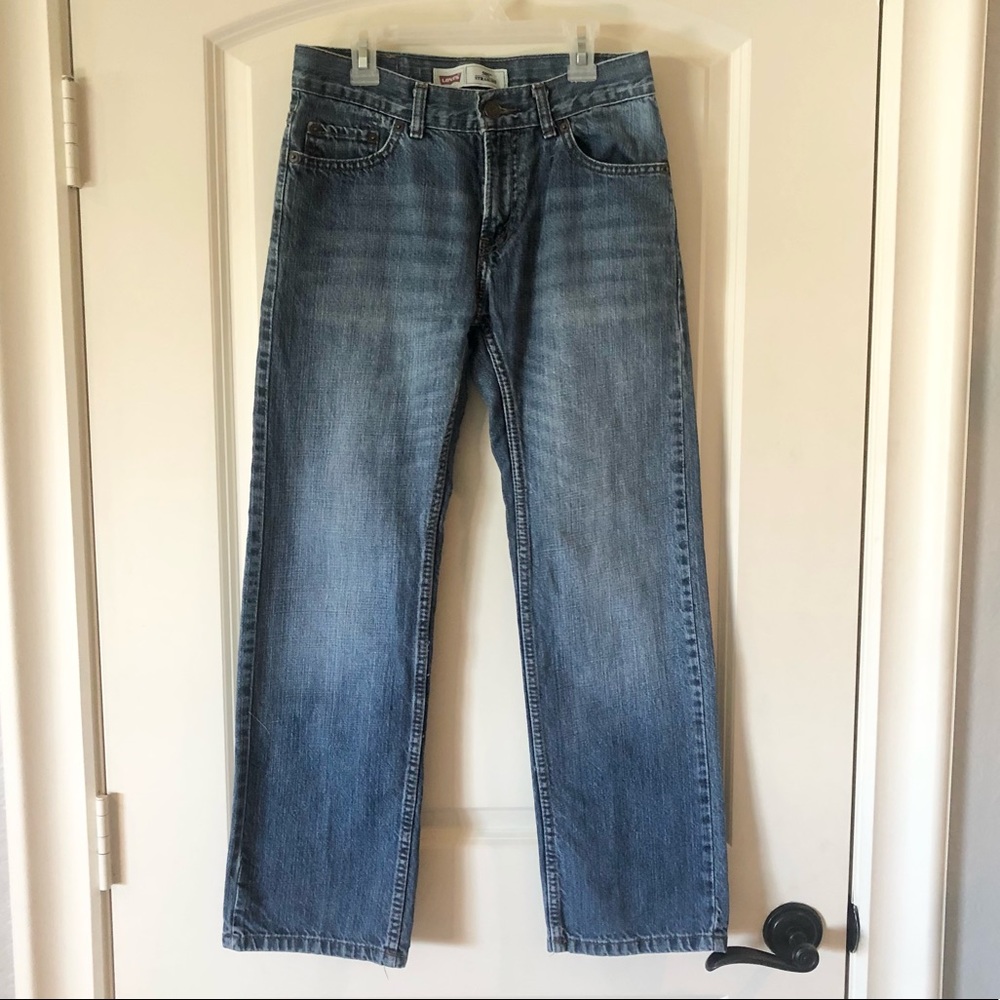 Levi’s 505 Straight Leg Boys Jeans Size 14 Regular Medium Wash Blue